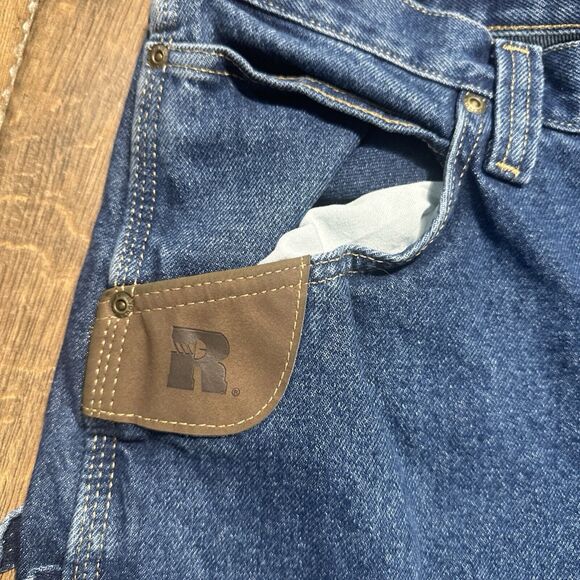 Wrangler Riggs Pants Men 34X32 Blue Denim Jeans Workwear Carpenter Reinforced - Picture 5 of 10